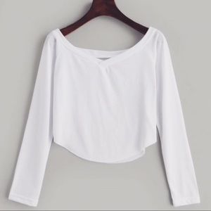 NWT - Zaful Off The Shoulder Long Sleeve Crop Top